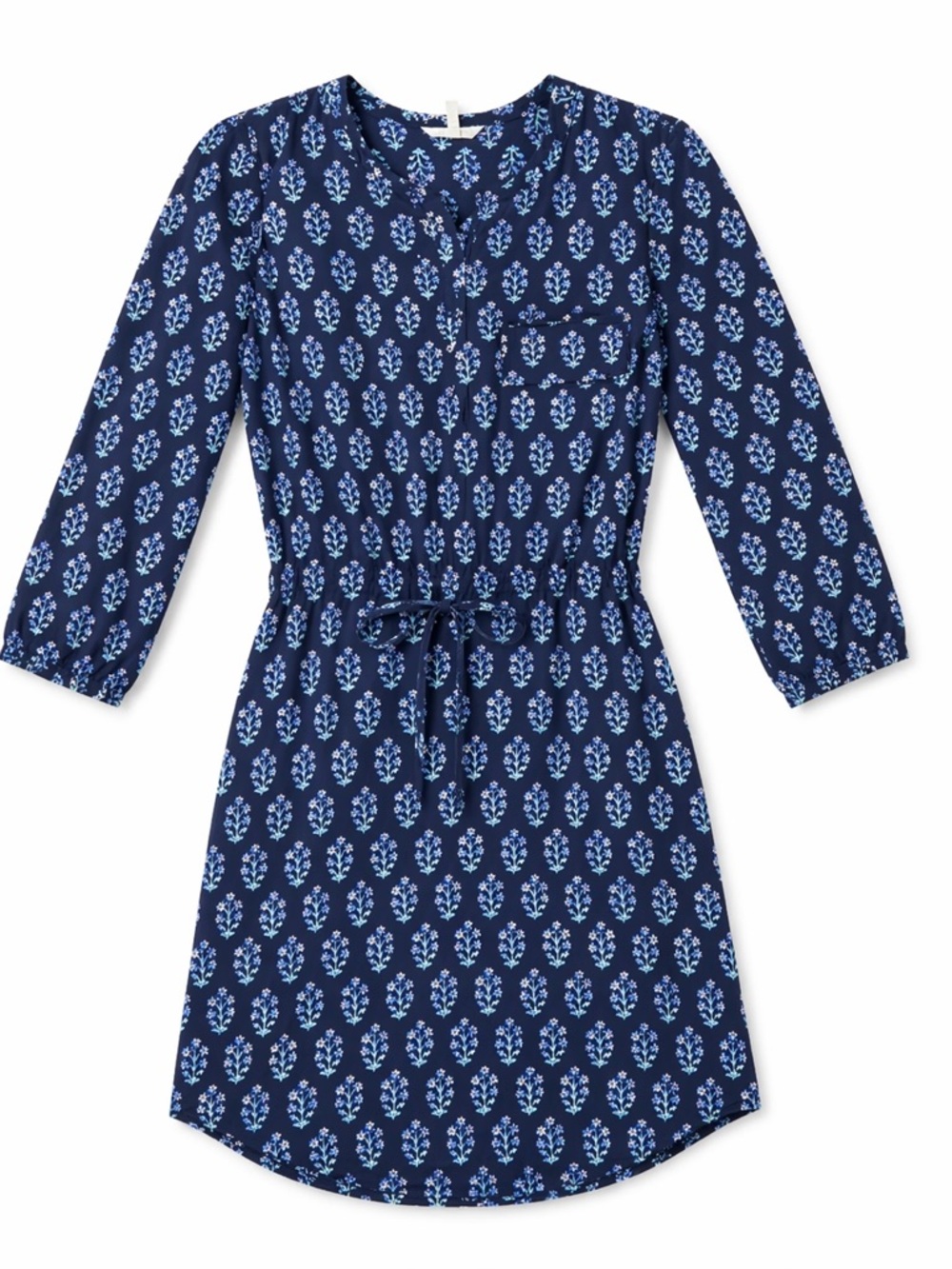 Rebecca Taylor Navy Blue Floral Shirt Dress